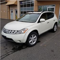 2004 NISSAN MURANO, AWD, 4 DOOR AUTOMATIC, 302XXXKM, WITH KEY FOB AND REGISTRATION