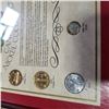 Image 2 : FRAMED CANADIAN NICKEL COLLECTION WITH .925 SILVER 5c COIN