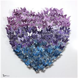 Patricia Govezensky- Original 3D Metal Art on Wood "Heart"