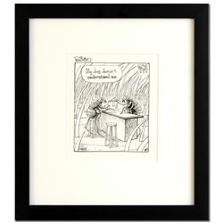 Bizarro! "Flea Bar" is a Framed Original Pen & Ink Drawing by Dan Piraro, Hand Signed by the Artist 