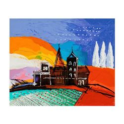 Calman Shemi, "Tuscany Hill" Limited Edition Serigraph, Numbered and Hand Signed with Letter of Auth