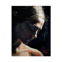 Fabian Perez, "Portrait Of Luciana" Hand Textured Limited Edition Giclee on Board. Hand Signed and N