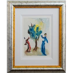 Salvador Dali- Original Color Woodcut on B.F.K. Rives Paper "Purgatory Canto 24"