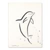 Image 1 : Wyland, "Dolphin" Original Sumi Ink Painting, Hand Signed with Certificate of Authenticity.