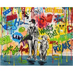 Nastya Rovenskaya- Mixed Media "Wanna be like Chaplin"