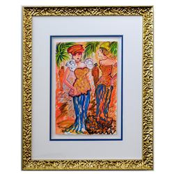 Patricia Govezensky- Original Watercolor "Alicia And Emeline"