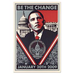 Shepard Fairey, "Be the Change" Barack Obama Inauguration Lithograph, with Letter of Authenticity.