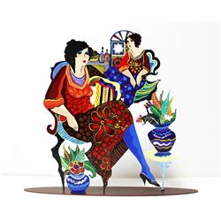 Patricia Govezensky- Original Painting on Cutout Steel "We'll be Together"