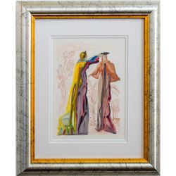 Salvador Dali- Original Color Woodcut on B.F.K. Rives Paper "Purgatory Canto 27"