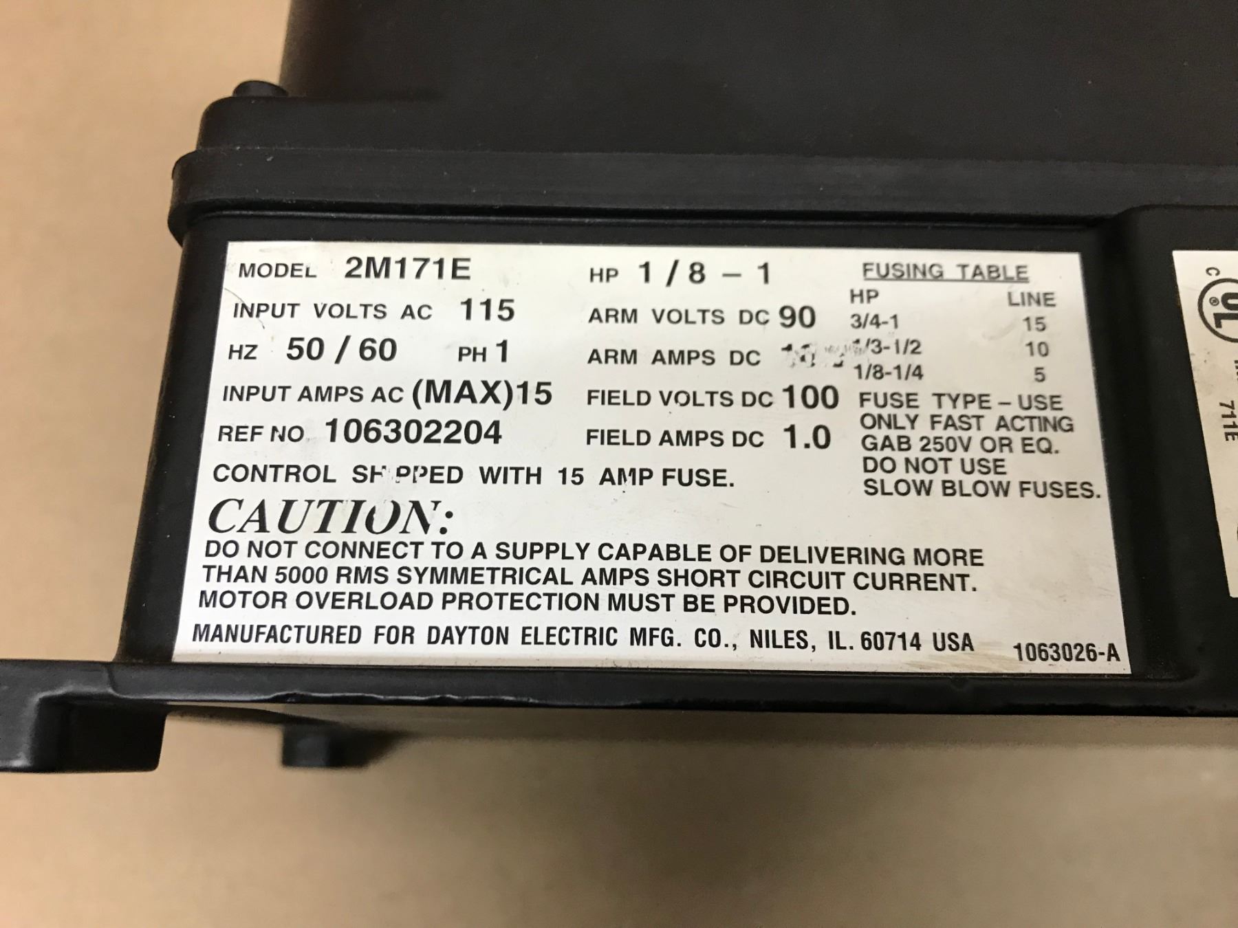 (3) DAYTON 2M171E DC SPEED CONTROL - BTM Industrial