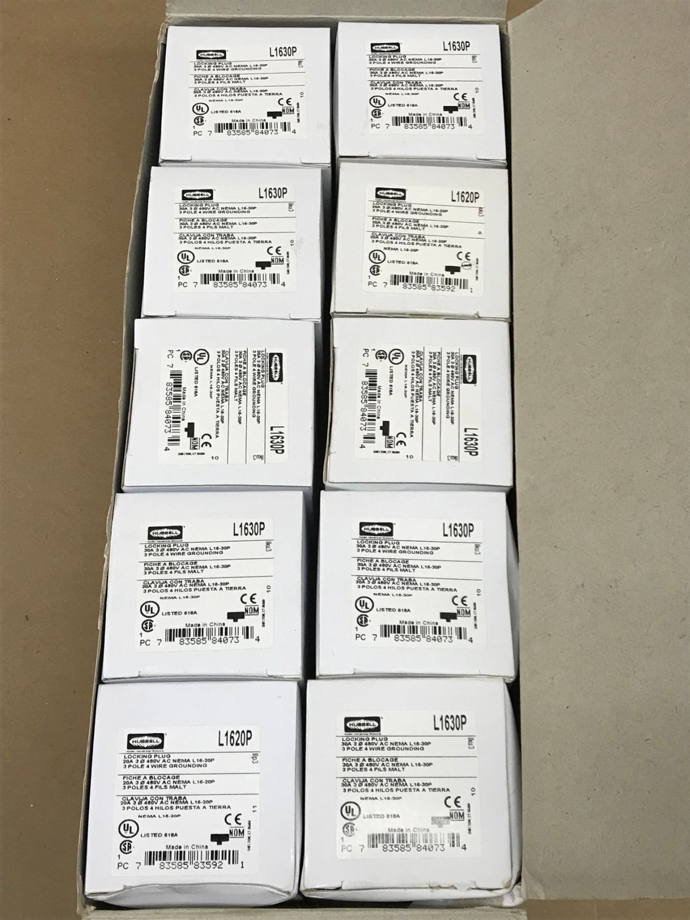 LOT OF HUBBELL L1630P & L1620P LOCKING PLUG - BTM Industrial