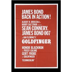 GOLDFINGER (1964) - UK Double Crown Poster, c.1960's Re-Release