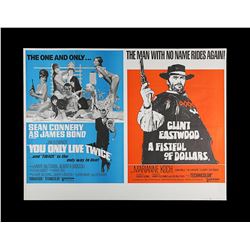 YOU ONLY LIVE TWICE (1967) / A FISTFUL OF DOLLARS (1967) - UK Quad Double-Bill Poster, 1971 Re-Relea