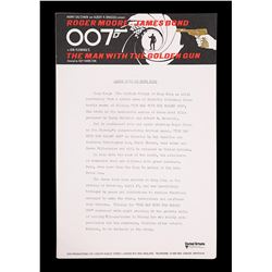 THE MAN WITH THE GOLDEN GUN (1974) - Six UK Press Releases, 1974