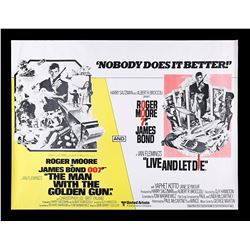 THE MAN WITH THE GOLDEN GUN (1974) / LIVE AND LET DIE (1973) - UK Quad Double-Bill Poster, 1977 Re-R