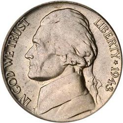 Lot 0916 - 1943-P Jefferson Nickel. Doubled die PCGS MS66
