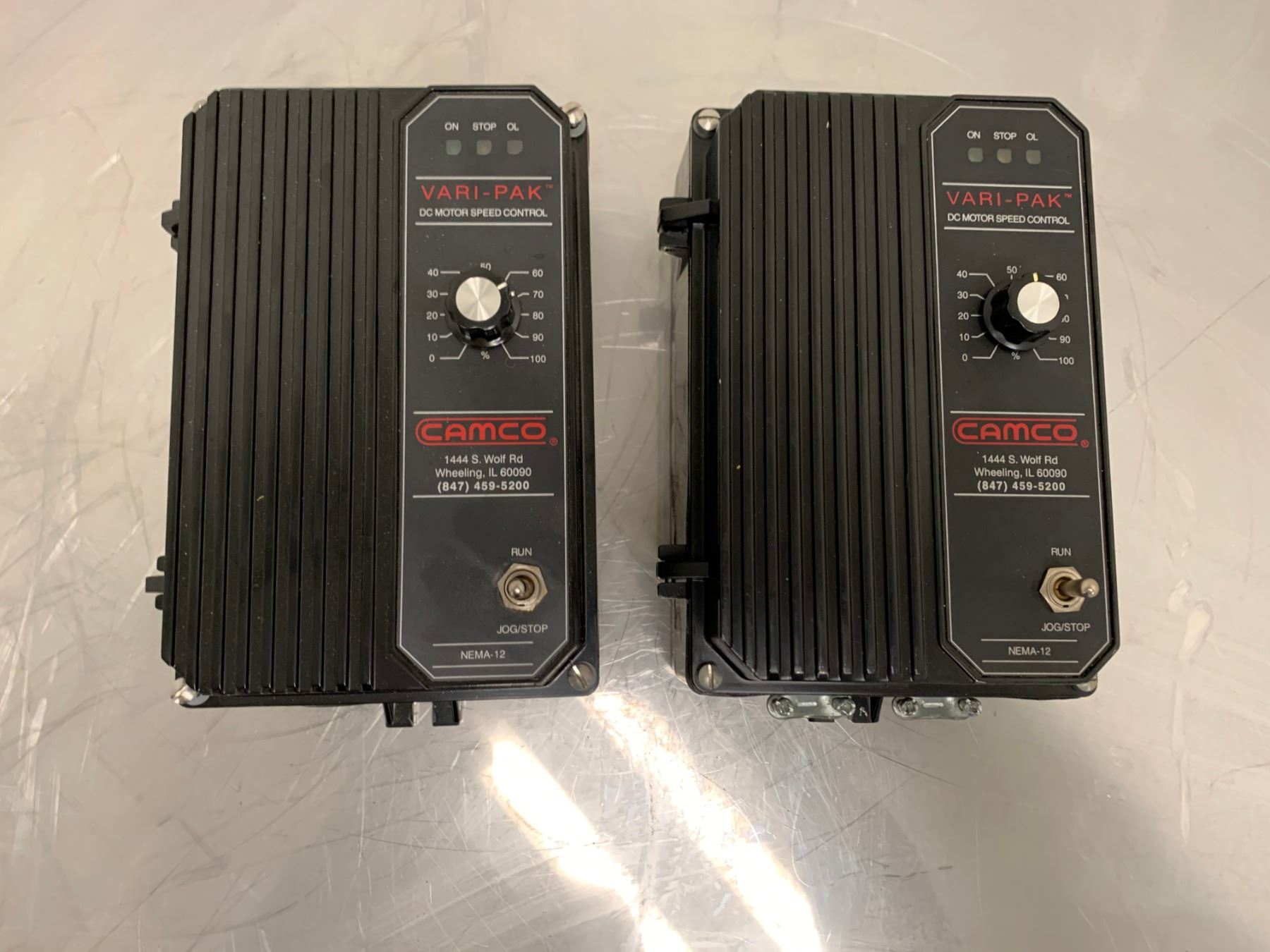 Vari Pak Filter (2) CAMCO NEMA-12 Vari-Pak DC Motor Speed Control