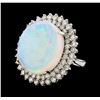 Image 1 : 17.42 ctw Opal and Diamond Ring - 14KT White Gold