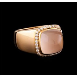 Fred of Paris Pain De Sucre Rose Quartz and Diamond Ring - 18KT Pink Gold