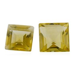 1.88 ctw.Natural Square Step Cut Citrine Quartz Parcel of Two