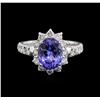 Image 2 : 2.97 ctw Tanzanite and Diamond Ring - 14KT White Gold