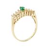 Image 4 : 0.50 ctw Diamond and Emerald Ring - 14KT Yellow Gold