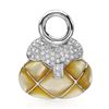 Image 1 : 14k White Gold 0.43CTW Mother Of Pearl and Diamond Pendant, (I1-I2/Yellow/H-I)