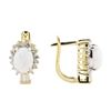 Image 2 : Lab Created Opal and Cubic Zirconia Earrings - 14KT Yellow Gold