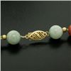 Image 5 : 14K Yellow Gold 24" Long Multi Colored 8.5mm Round Jade Bead Strand Necklace