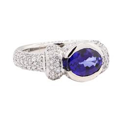 2.73 ctw Sapphire And Diamond Ring - Platinum