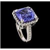 Image 4 : 8.27 ctw Tanzanite and Diamond Ring - 14KT White Gold