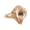 Image 1 : 7.84 ctw Morganite and Diamond Ring - 14KT Rose Gold