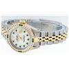 Image 6 : Rolex Ladies 2 Tone 14K MOP Emerald & Channel Set Datejust Wristwatch