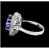 Image 3 : 4.07 ctw Tanzanite and Diamond Ring - 14KT White Gold