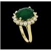 Image 4 : 5.51 ctw Emerald and Diamond Ring - 14KT Yellow Gold