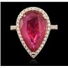 Image 1 : 9.84 ctw Ruby and Diamond Ring - 14KT Yellow Gold