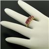 Image 3 : 10k Yellow Gold 1.79 ctw Shared Prong Set Oval Ruby Band Ring w/ Diamond Accents