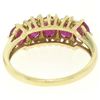 Image 8 : 10k Yellow Gold 1.79 ctw Shared Prong Set Oval Ruby Band Ring w/ Diamond Accents