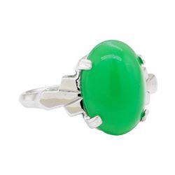 5.00 ctw Green Chalcedony Ring - 14KT White Gold