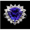 Image 2 : 5.25 ctw Tanzanite And Diamond Ring - 14KT White Gold