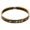 Image 2 : Hermes Blue Multicolor Enamel Gold Plated Bangle Bracelet