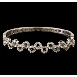 1.55 ctw Diamond Bangle Bracelet - 18KT White Gold