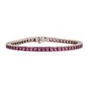 Image 1 : 18KT White Gold 7.50 ctw Pink Sapphire Bracelet