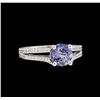 Image 1 : 1.48 ctw Tanzanite and Diamond Ring - 14KT White Gold