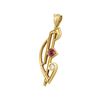 Image 2 : 0.20 ctw Ruby and Diamond Fashion Pendant - 18KT Yellow Gold