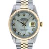 Image 1 : Rolex Mens 2 Tone 14K Mother Of Pearl Roman Datejust Wristwatch