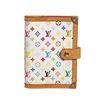 Image 1 : Louis Vuitton White Monogram Multicolore Canvas Leather Mini Agenda