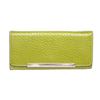 Image 1 : Pelle Borsa Green Pebbled Leather Long Wallet