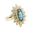 Image 1 : 3.00 ctw Blue Topaz and Diamond Ring - 14KT Yellow Gold