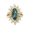 Image 2 : 3.00 ctw Blue Topaz and Diamond Ring - 14KT Yellow Gold